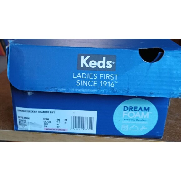 KEDS WOMENS SZ 10 DOUBLE DECKER DREAM FOAM  CASUAL SLIP ONS HEATHER GRAY - Picture 5 of 6